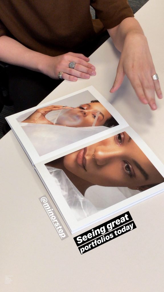 Printed Photography Portfolio in a meeting