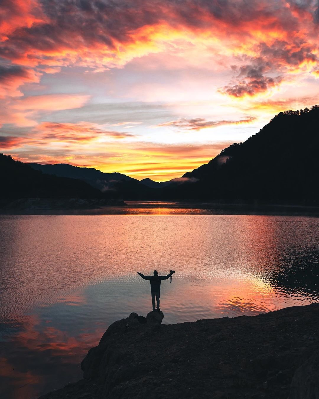 Christian Aran sky sunset guy mountain calming image