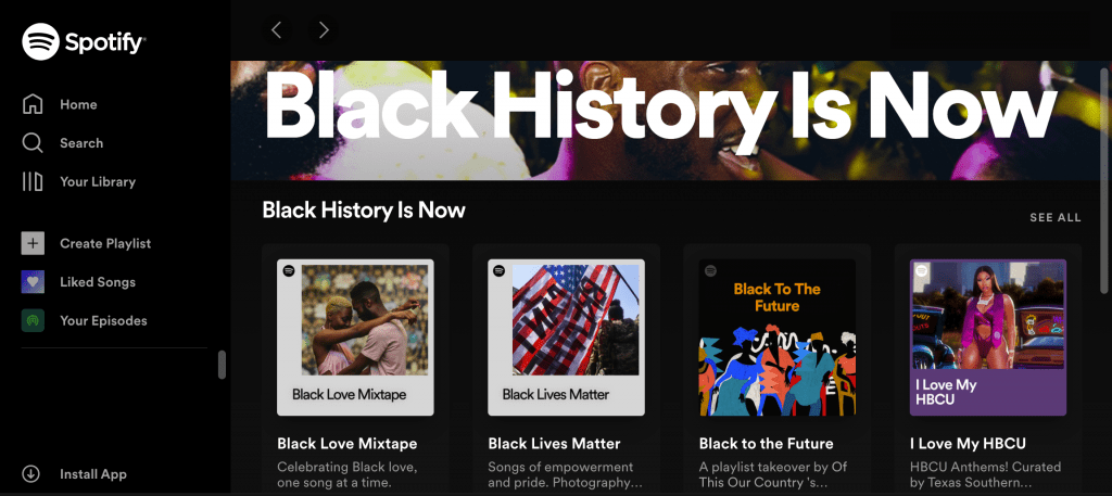 black history month spotify